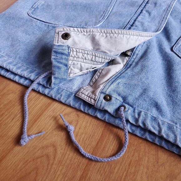 Vintage Denim Chore Barn Coat XL FLAW Cotton Blue Jean Jacket Heavyweight - Picture 5 of 12